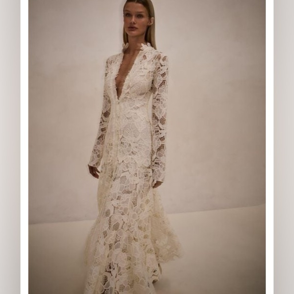 Alexis Cream Long Sleeve Lace Maxi Dress - Picture 4 of 6